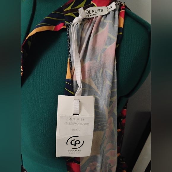 Coolples Tropical Printed V-Neck Sleeveless Maxi Dress, Sz L - Picture 13 of 14